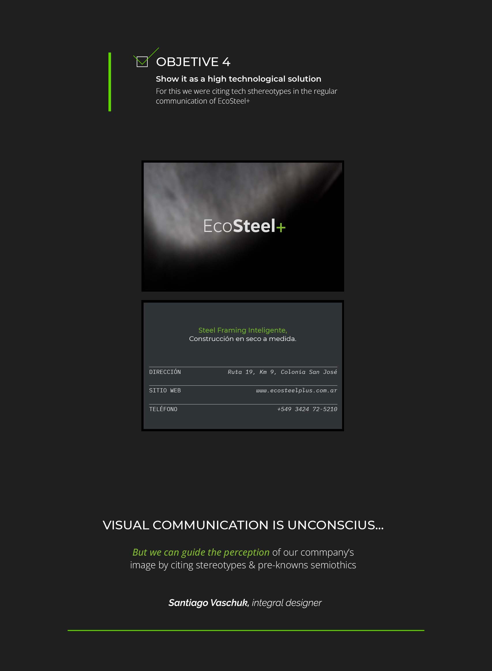 Ecosteel business card visualization