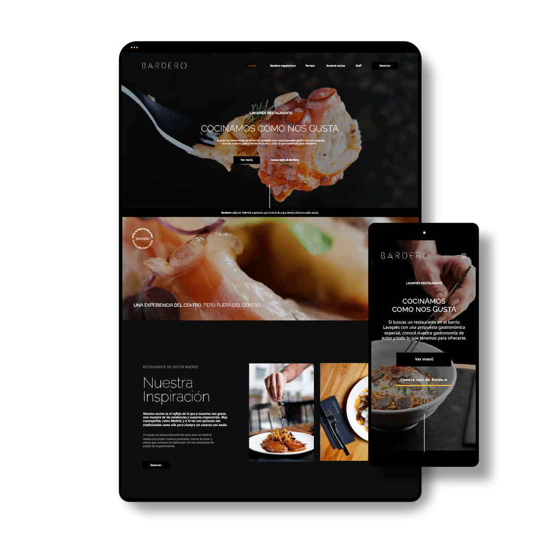 Sitio web de restaurante diseñado por Signa Estudio