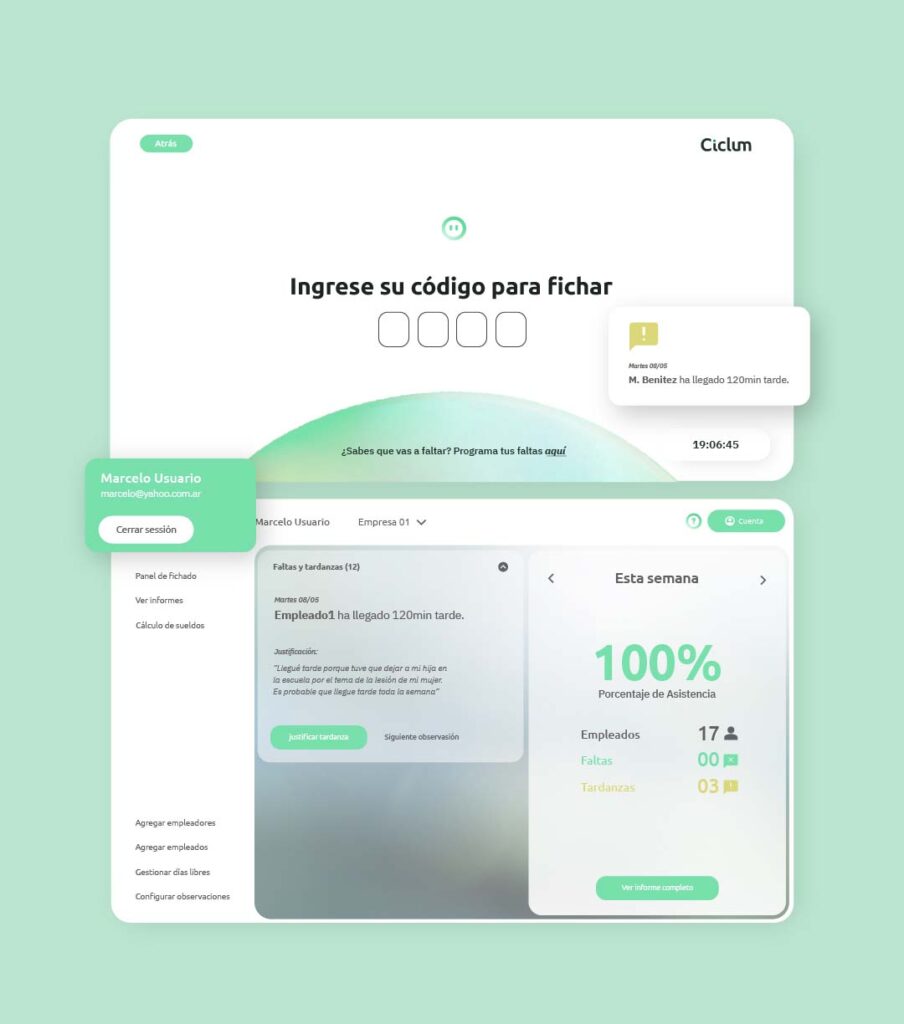 Diseño de identidad de aplicación de fichaje